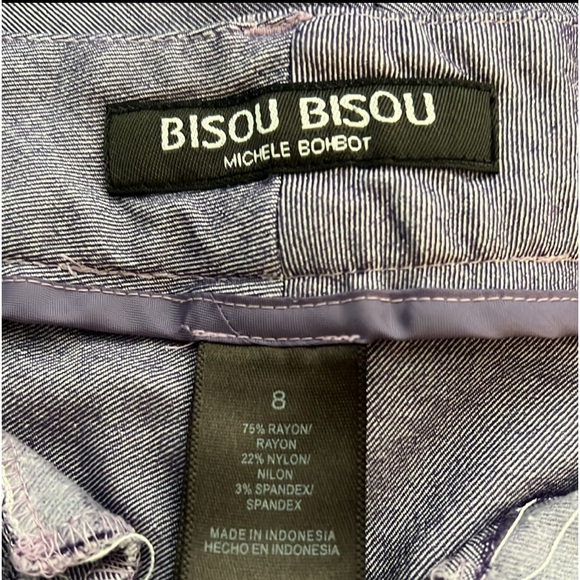 Bisou Bisou crop pants lavender size 8 spandex - Picture 3 of 15